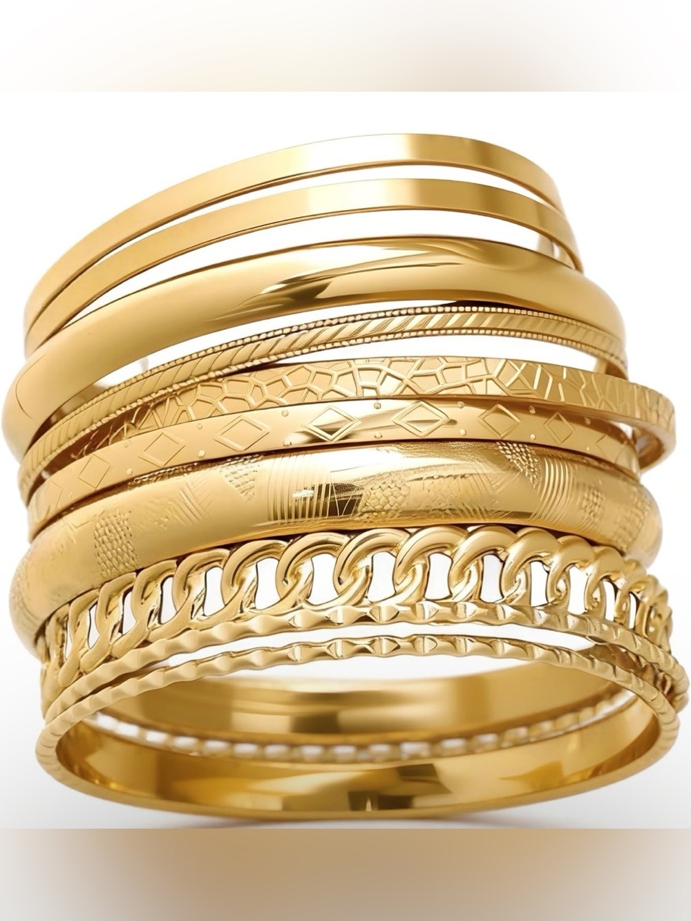 NWT Elegant Gold Stackable Bangle Bracelet Set
